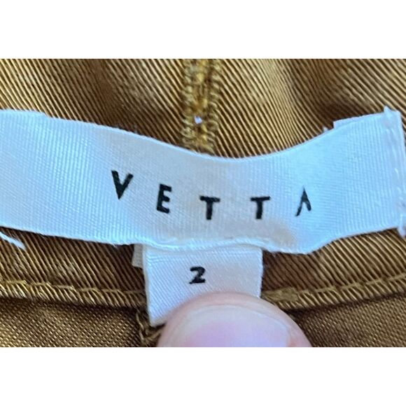 VETTA Brown Capsule Wide Leg Button Fly Cropped Culottes Pants Women's Size 2 - Picture 3 of 9